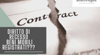 Diritto di recesso su beni mobili registrati? Si può’?